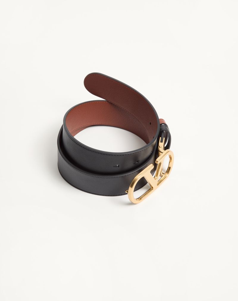 VLogo Signature vendbart bælte i skinnende kalveskind 40 mm