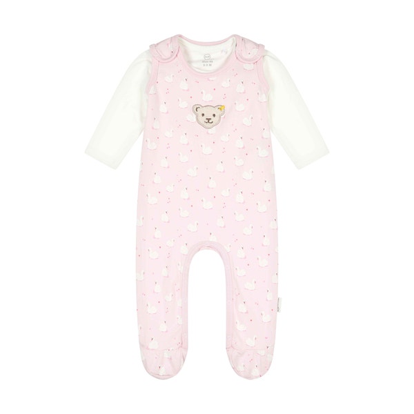 Set Strampler + T-Shirt langarm, rosa für Mädchen