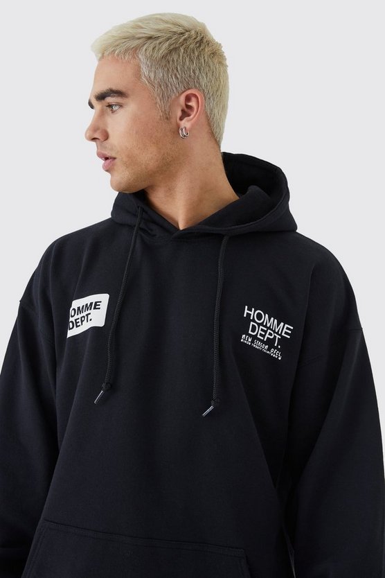 Oversize Hoodie mit Homme Department Print