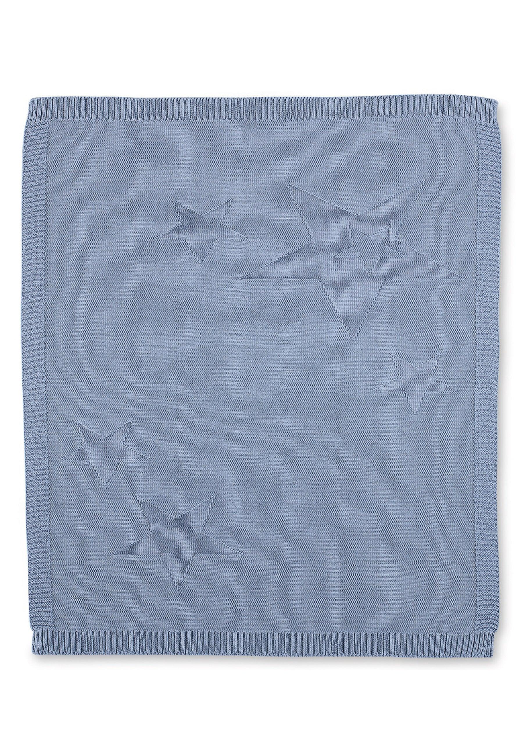 Strick-Schmusedecke mit eingestrickten Sternen
