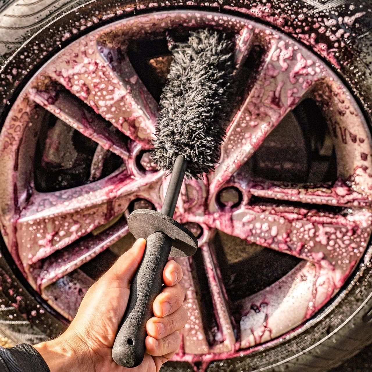 ShinyChiefs WHEELBRUSH - Extra weiche Mikrofaser Felgenbürste 40cm, schwarz
