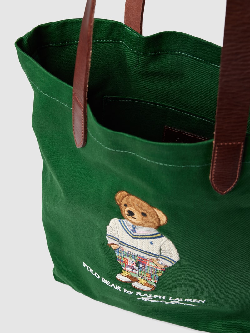 Tote Bag mit Label-Stitching in grün