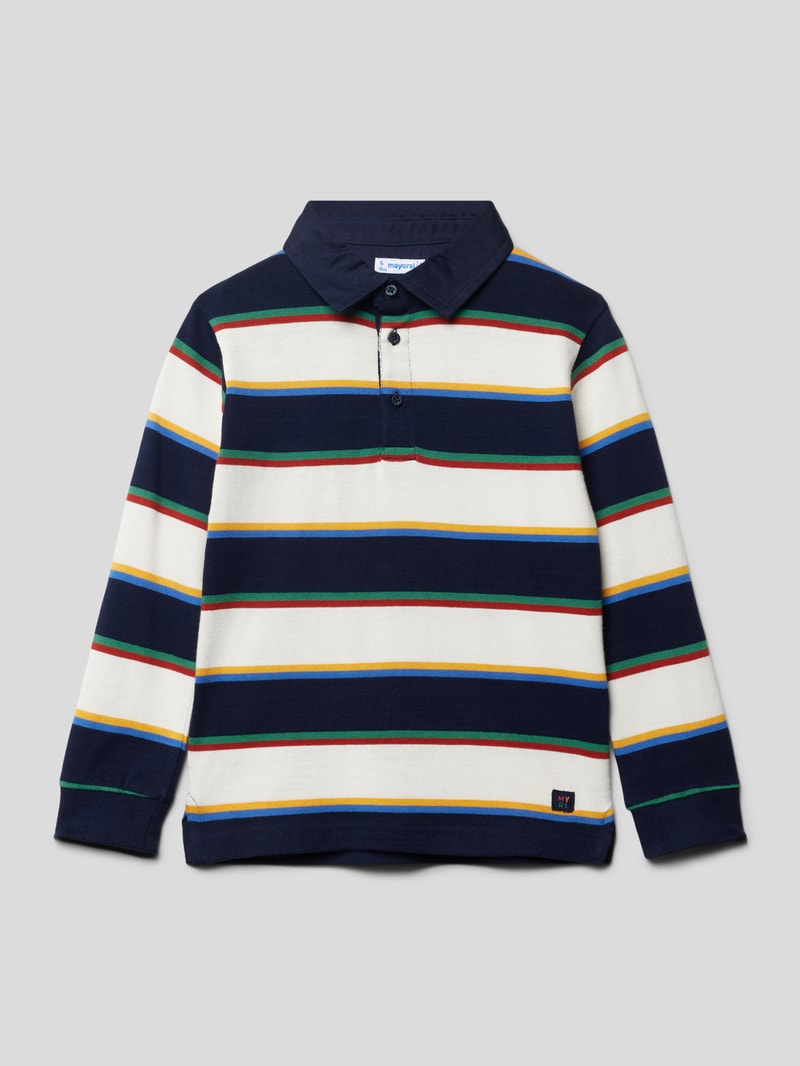 Poloshirt mit Streifenmuster in ecru