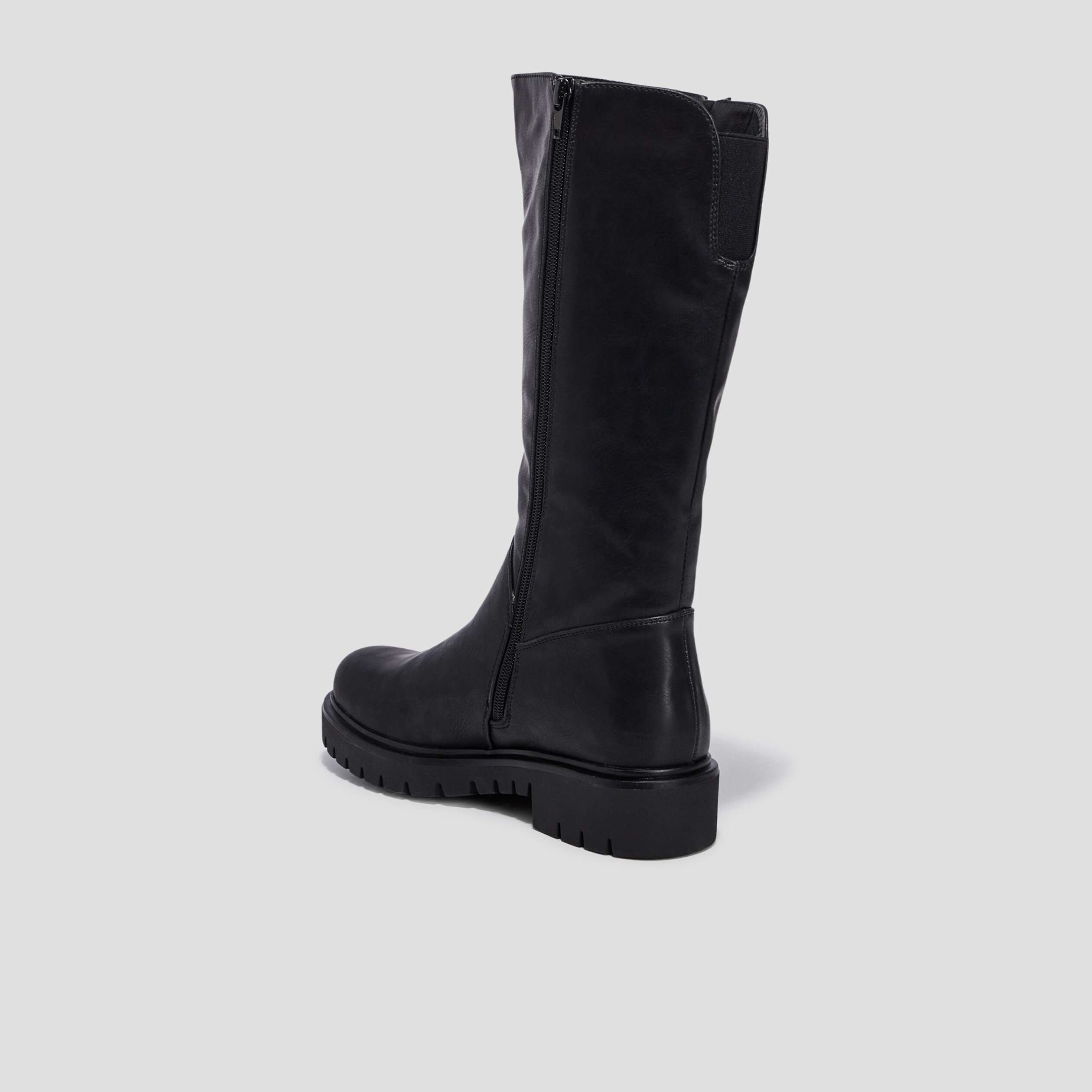 Bottes crantées zippées noir fille | La Halle
