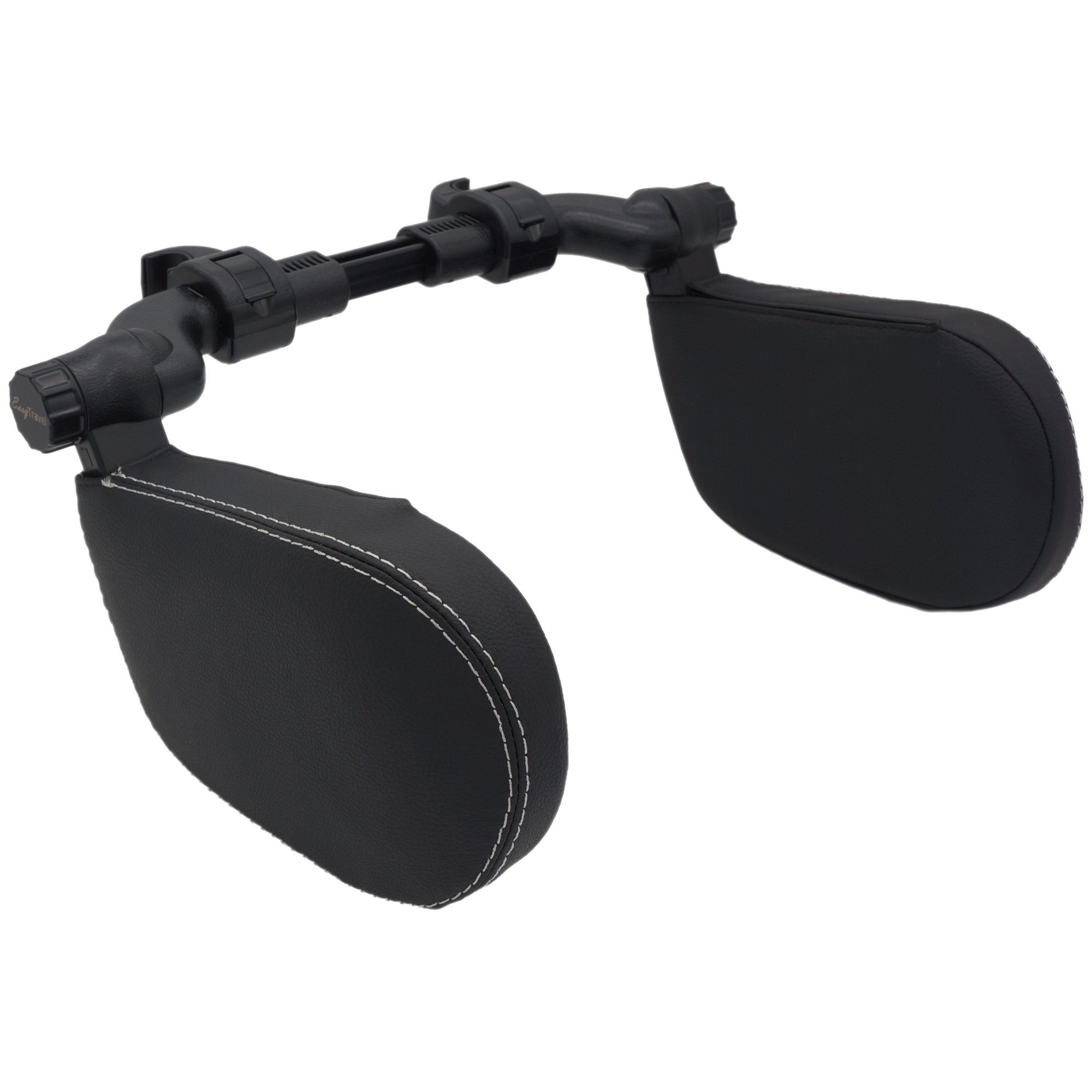 EasyTravel EasyTravel ergonomisches Auto Reise Kopfkissen - Kunstleder schwarz / Camping Sat-Anlage