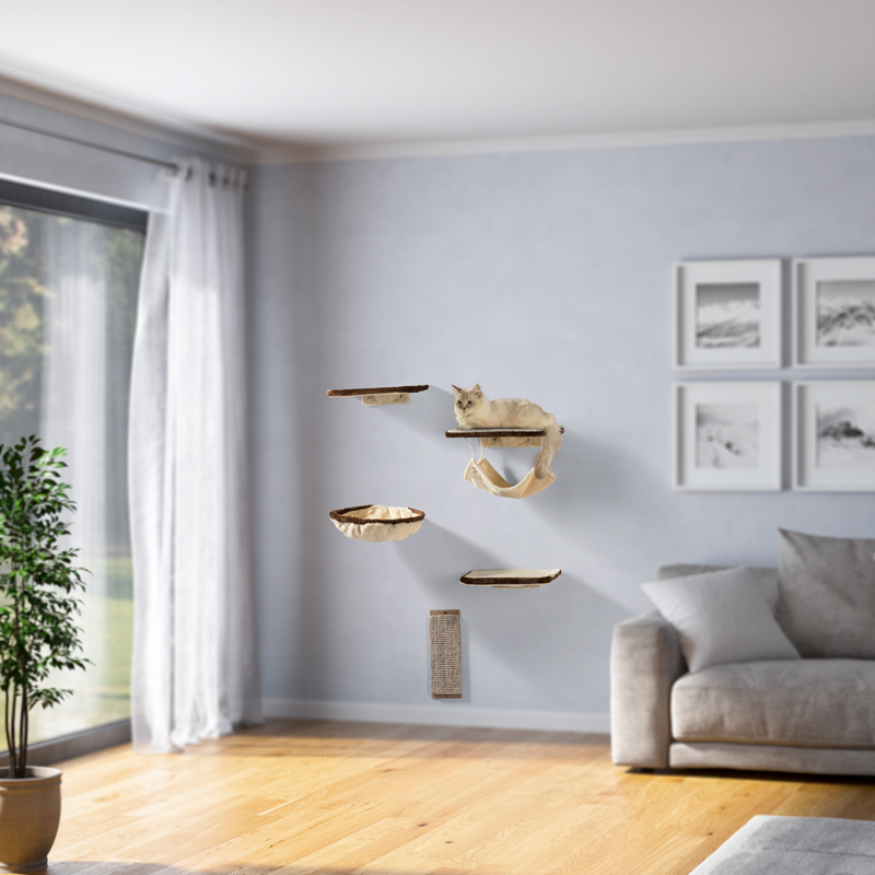 Silvio Design Kratzbäume Silvio Design Katzen-Kletterwand 6-teilig