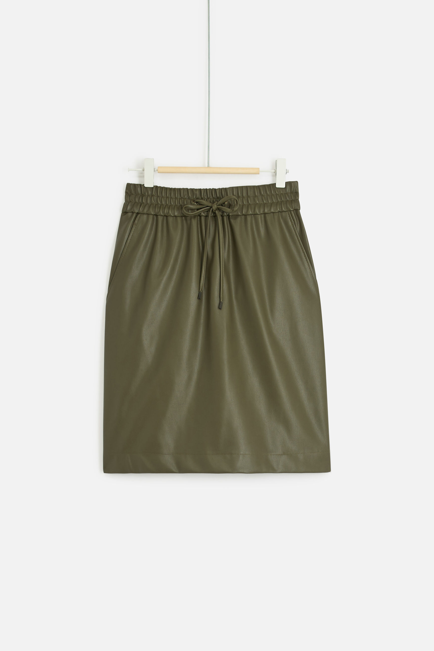 jupe aline vert kaki femme
