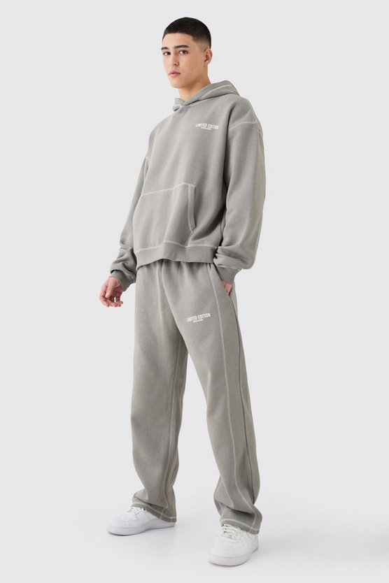 Kastige Oversize Limited Edition Trainingsoberteil mit Kontrast-Naht und Kapuze