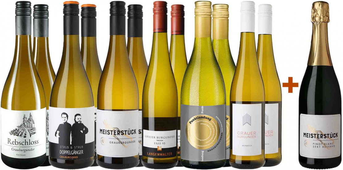 Großes Grauburgunder-Paket + Gratis Meisterstück Sekt Réserve