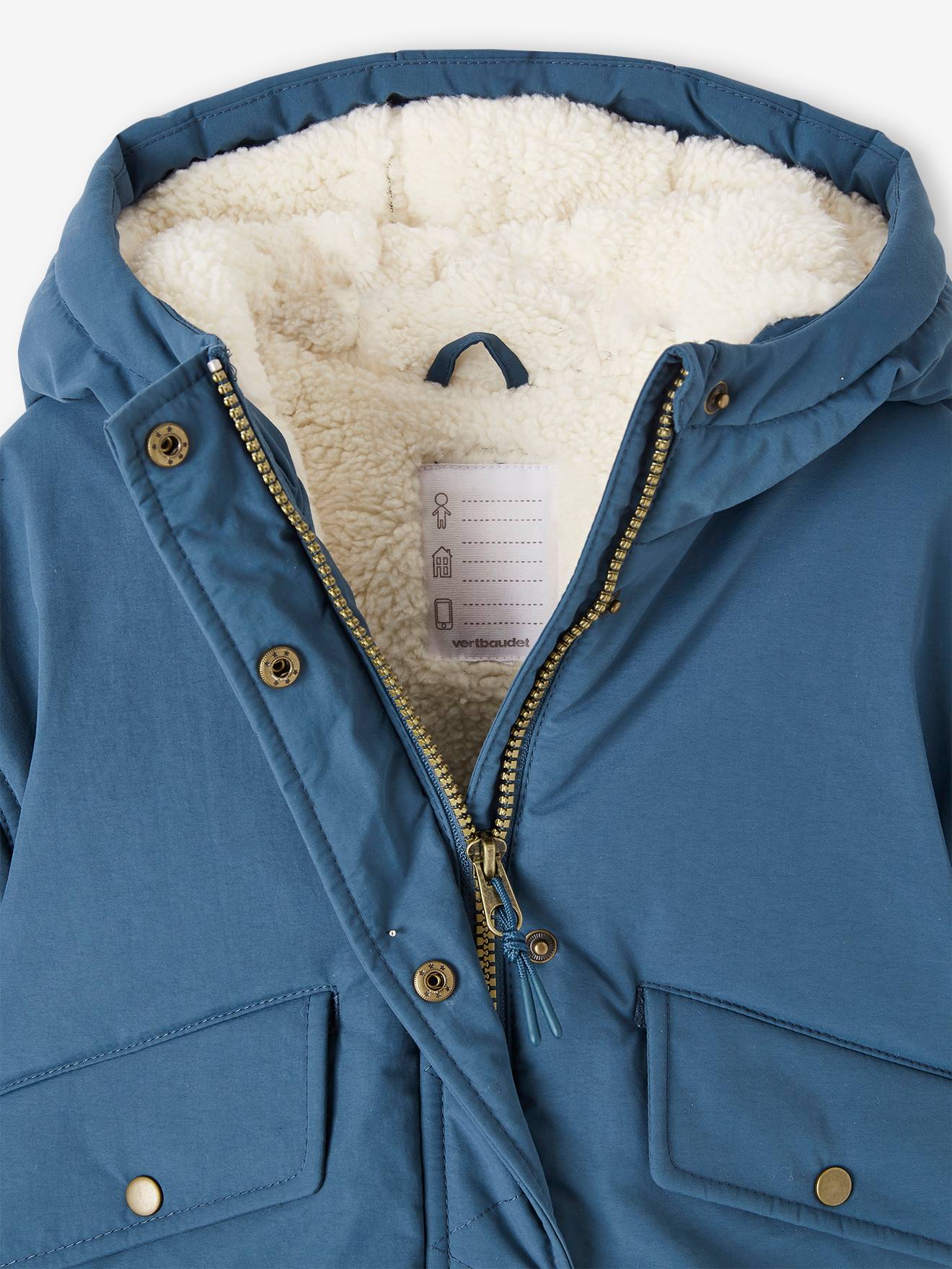 Vertbaudet Mädchen Winterjacke mit Kapuze, Wattierung Recycling-Polyester - petrol