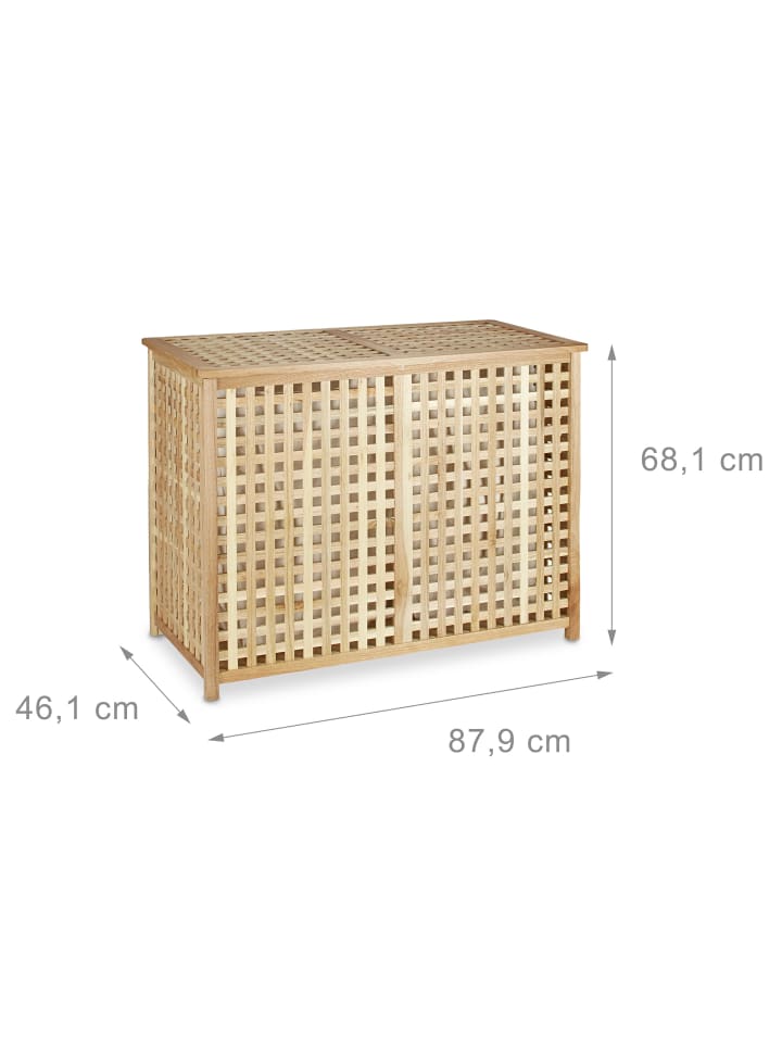 relaxdays Wäschesammler in Natur - (B)88 x (H)68 x (T)46 cm günstig kaufen onesize