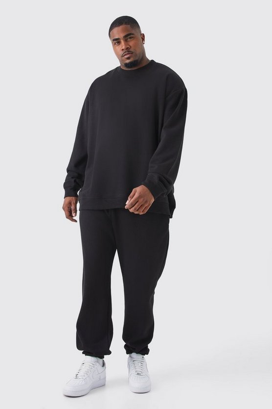 Plus Oversize Sweatshirt-Trainingsanzug