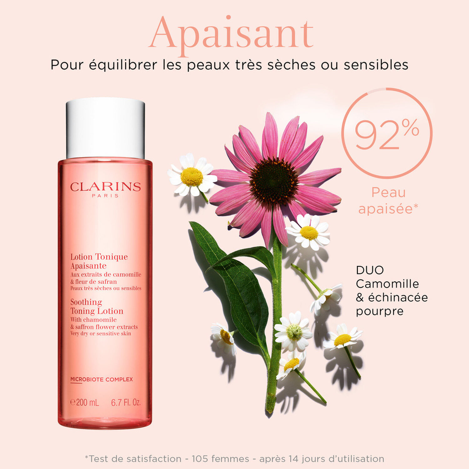 Clarins Lotion Tonique Apaisante Aux extraits de camomille & fleur de safran