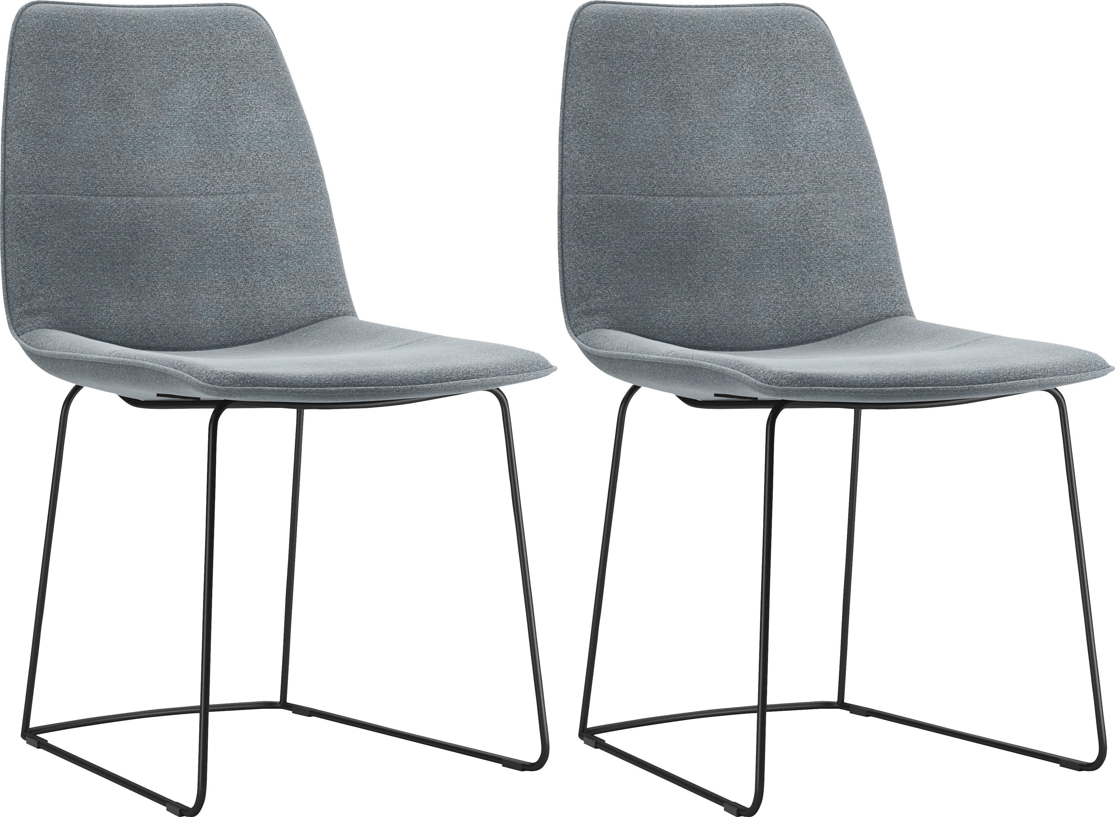 freistil ROLF BENZ Schalenstuhl 117 (2 St), mit schmalem Metallgestell in Schwarz, ohne Armlehne