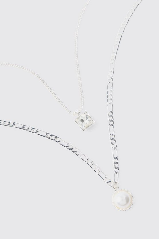 Multi Layer Pearl Pendant Necklace