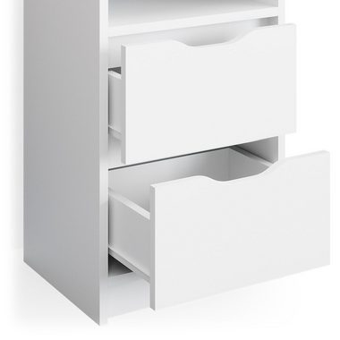Vicco Nachtkommode Nachttisch Kommode für Boxspringbett RUBEN weiß