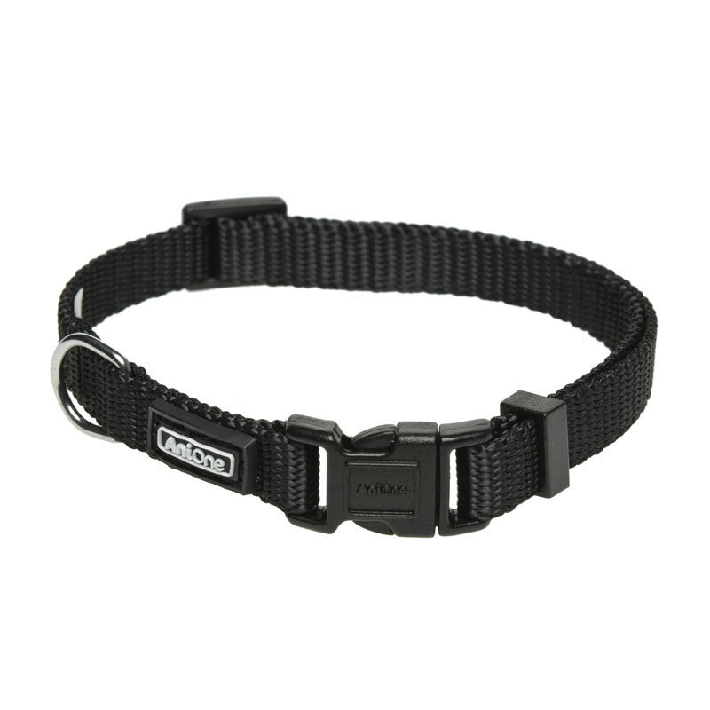 AniOne Hundehalsbänder AniOne Halsband Classic Nylon schwarz XS