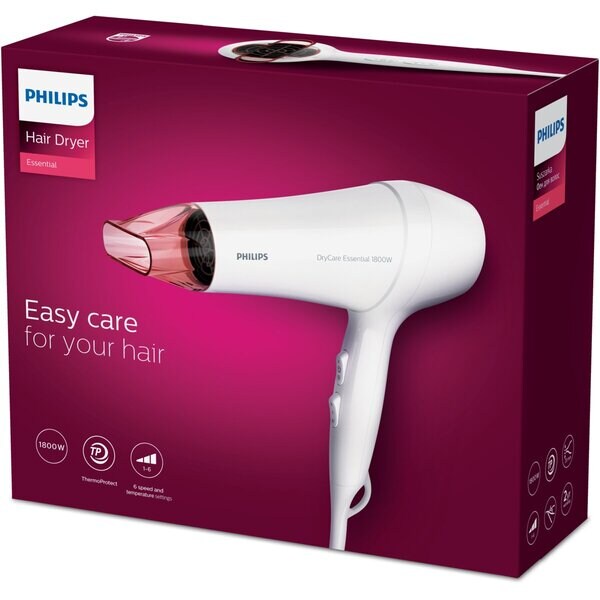 Philips DryCare Essential BHD017/40 Hiustenkuivaaja, valkoinen