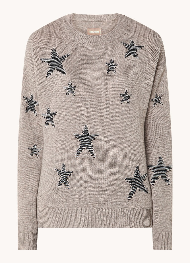 Pulover lejer din cașmir Markus de la Zadig&Voltaire, cu imprimeu tricotat.