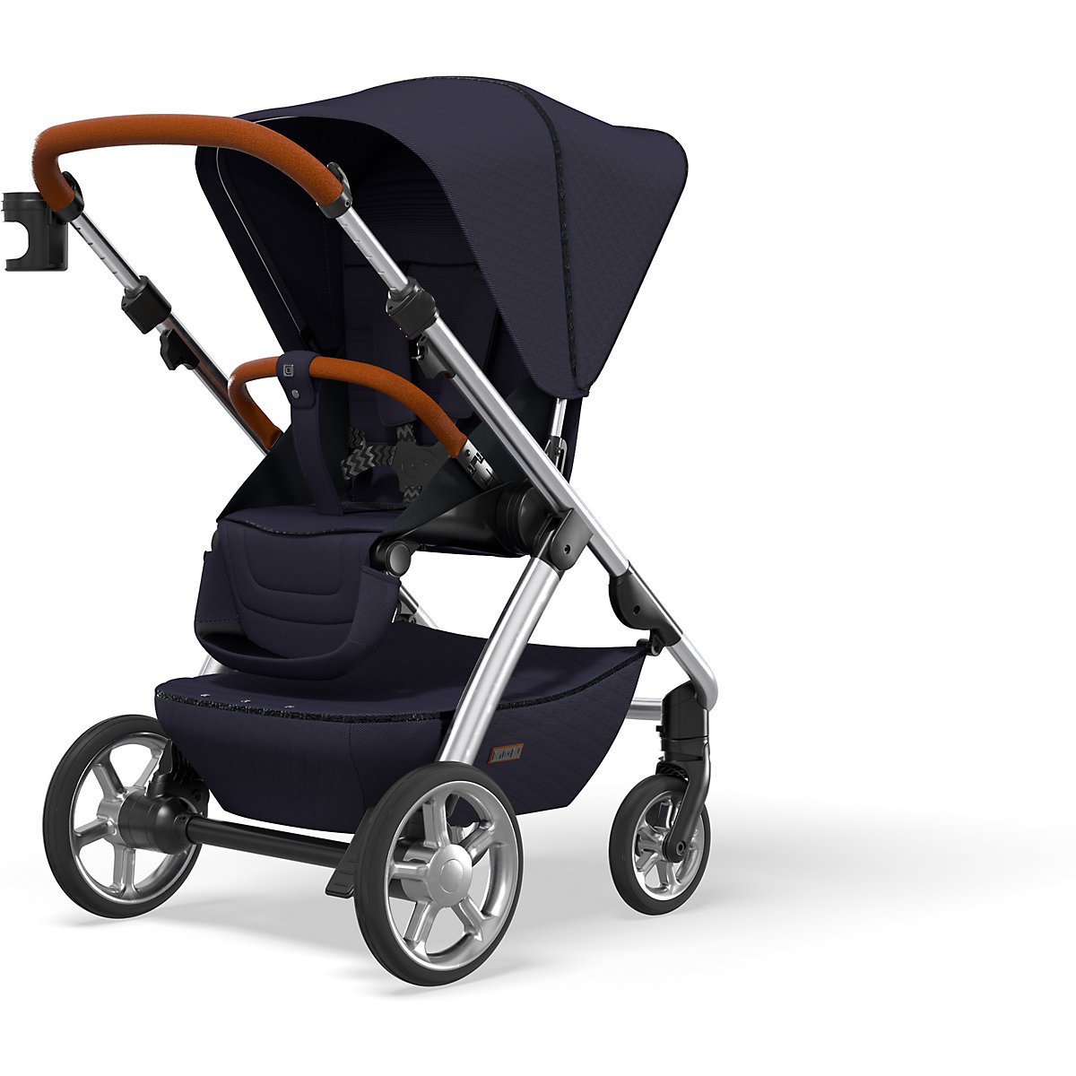 Kombi Kinderwagen N° ONE, navy  original WF , graues Gestell