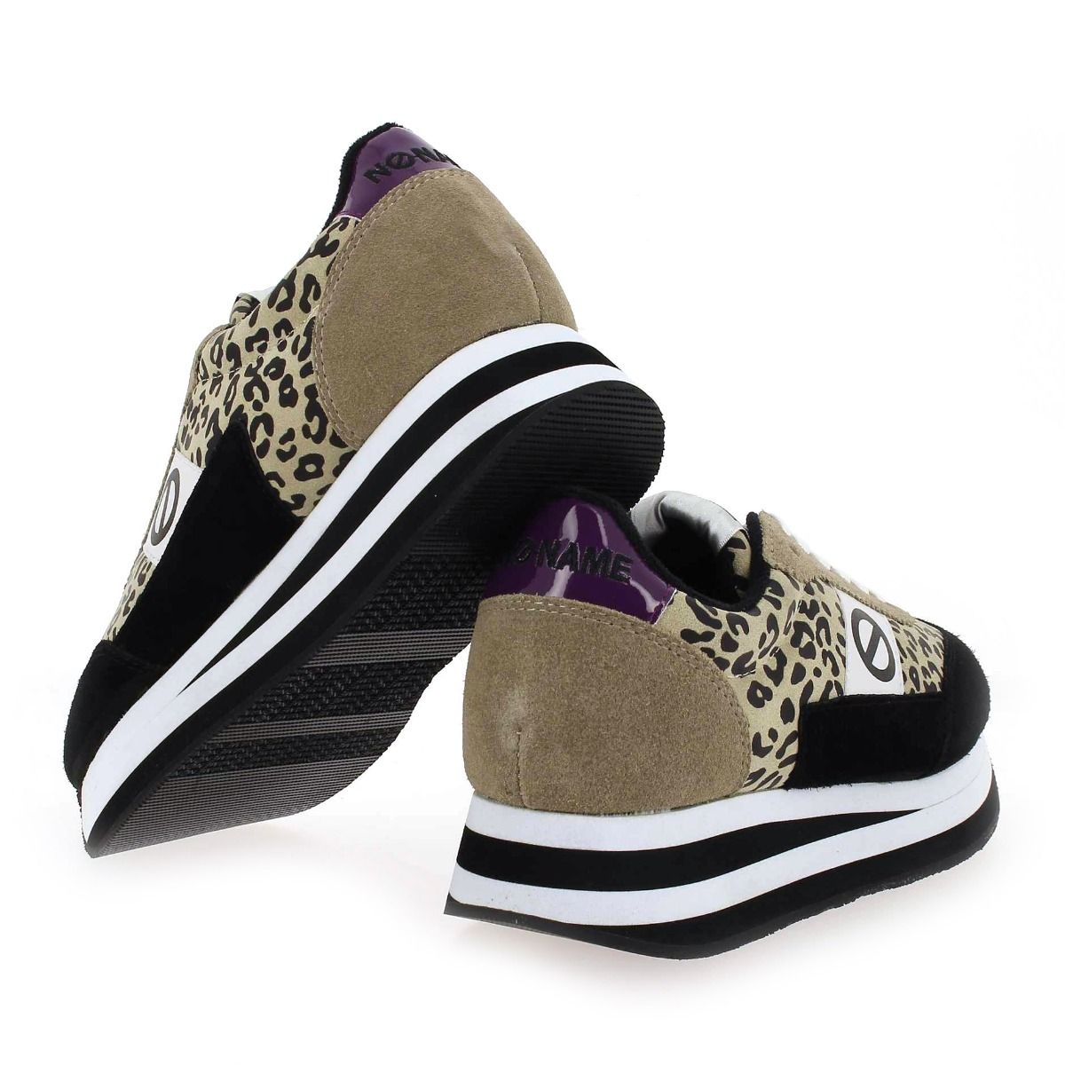 No Name  FLEX M JOGGER SUEDE LEO - Noir Beige