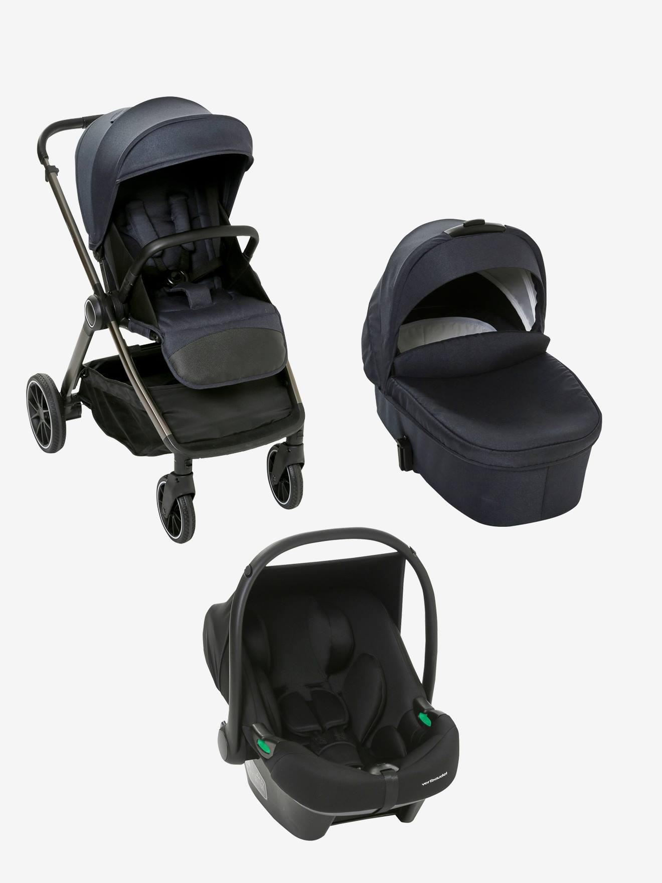 Poussette Trio Auriga I-size VERTBAUDET bleu nuit