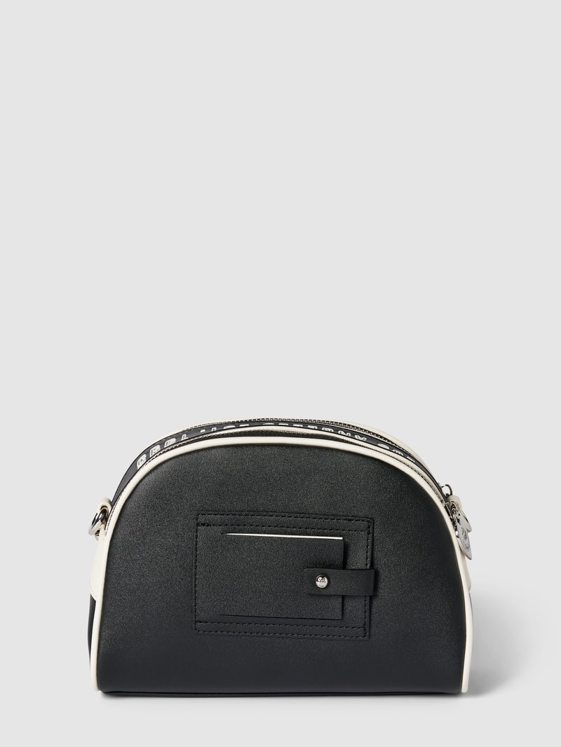 Handtasche mit Label-Detail Modell 'HEATHER' in schwarz