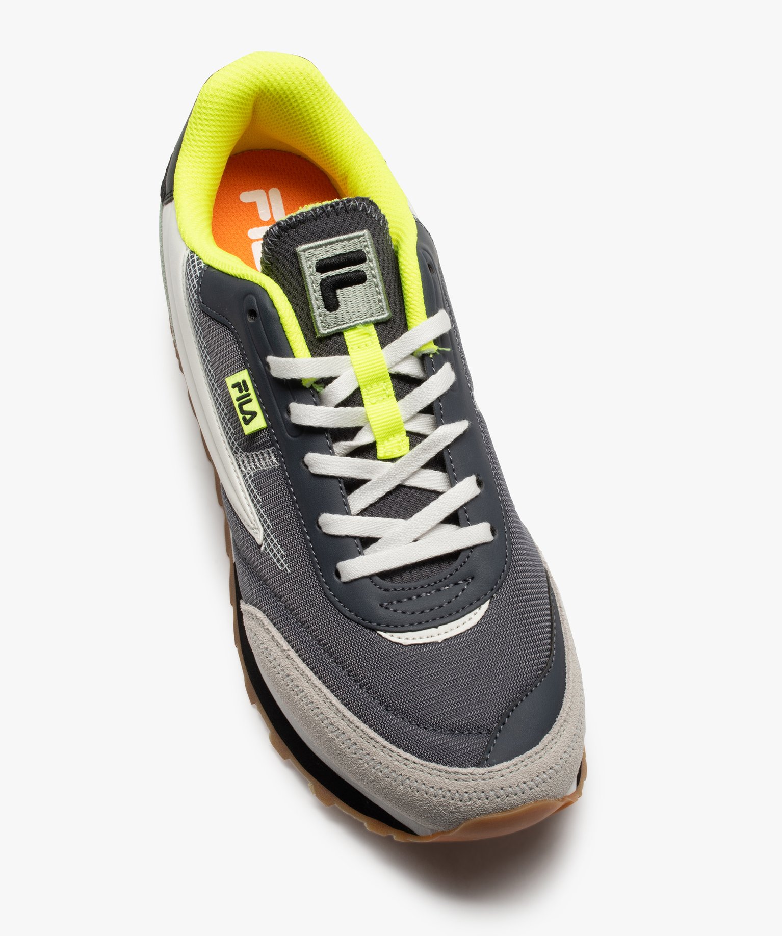 Baskets homme retro running détails fluo - Fila Retronique gris | GEMO