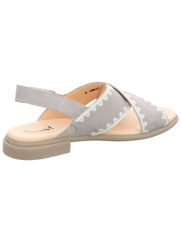 Think! Leder-Sandalen in Grau günstig kaufen