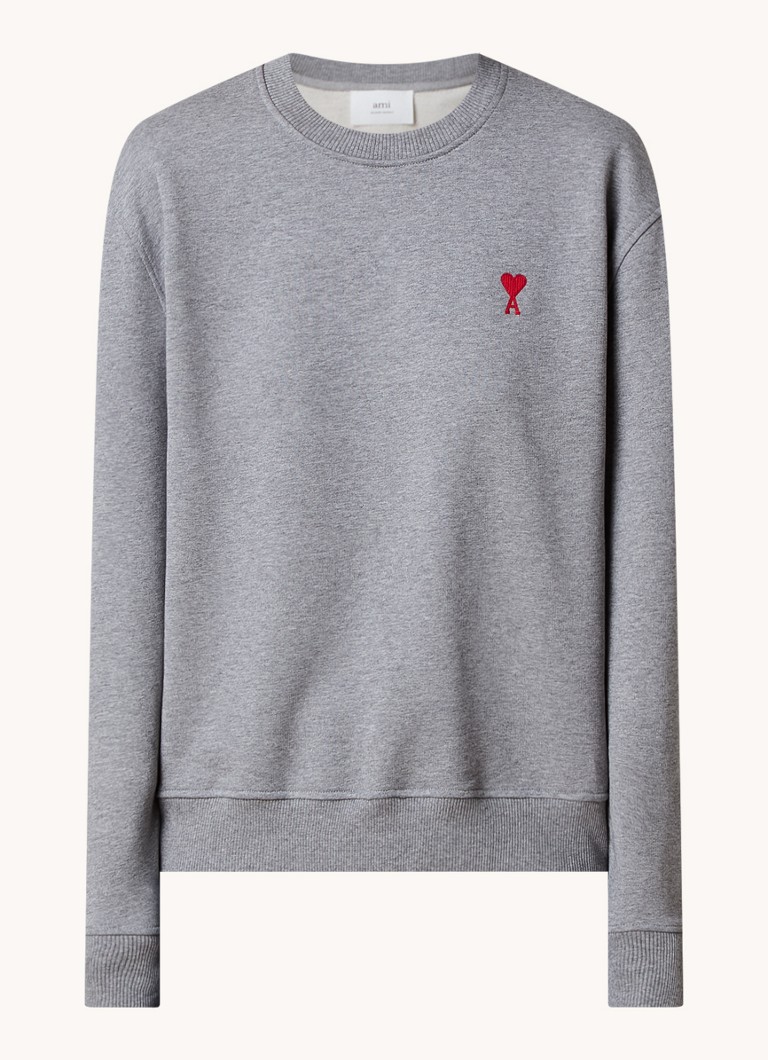 AMI Paris organic cotton sweater with logo embroidery