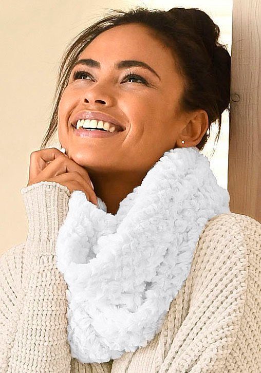 LASCANA Strickschal Loop, Fleece Schal, weiches Material, Grobstrick-Schal, Tuch, Winterschal VEGAN