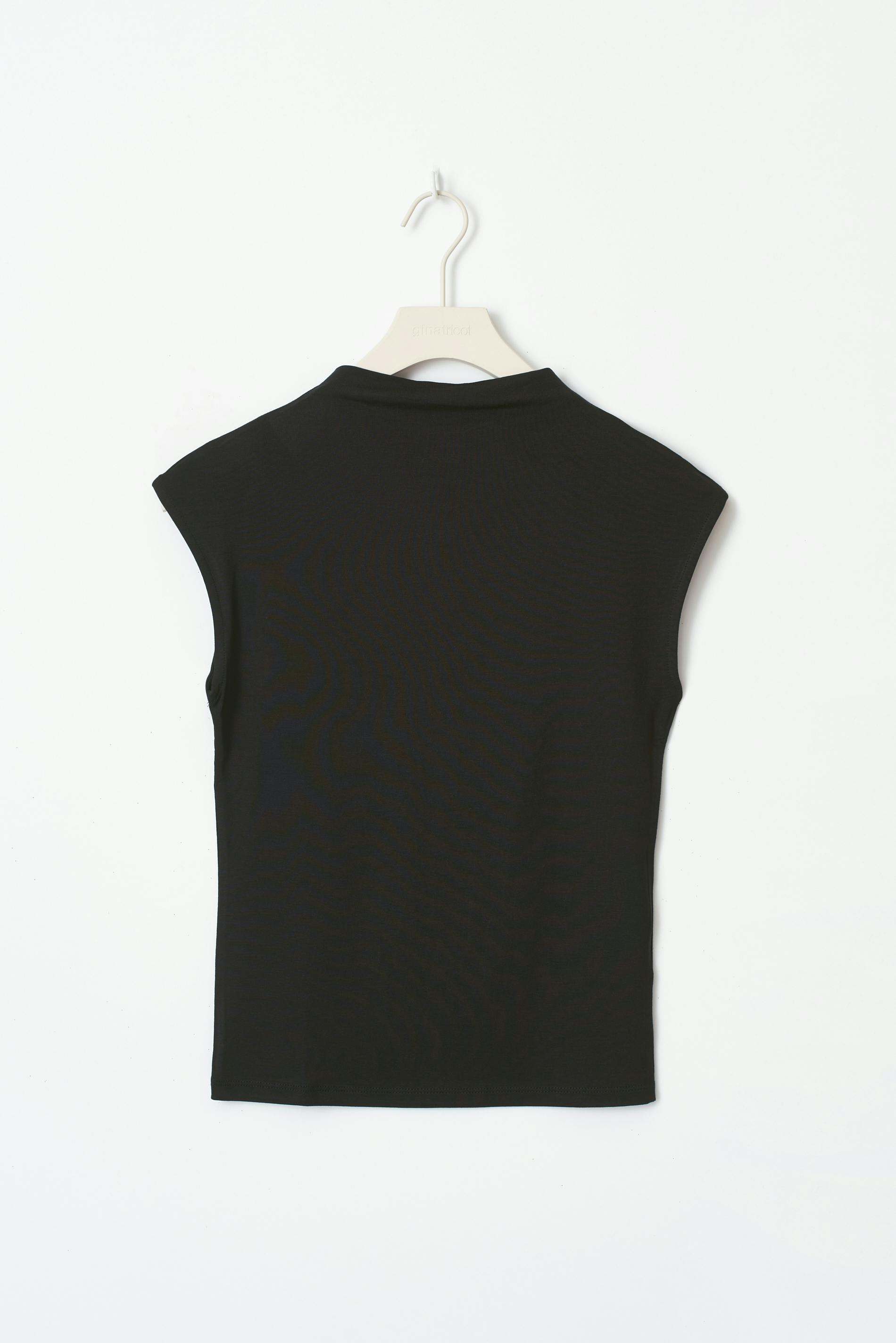 Soft touch funnel neck top