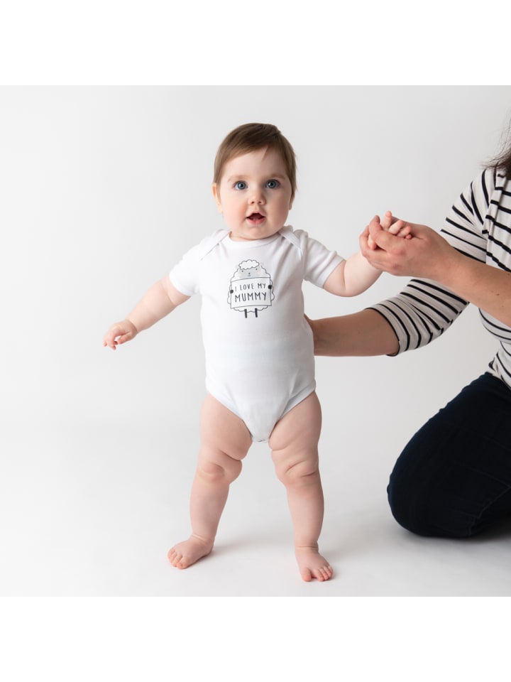 Schlummersack Bio Baby-Body Slogan kurzarm in Weiß günstig kaufen