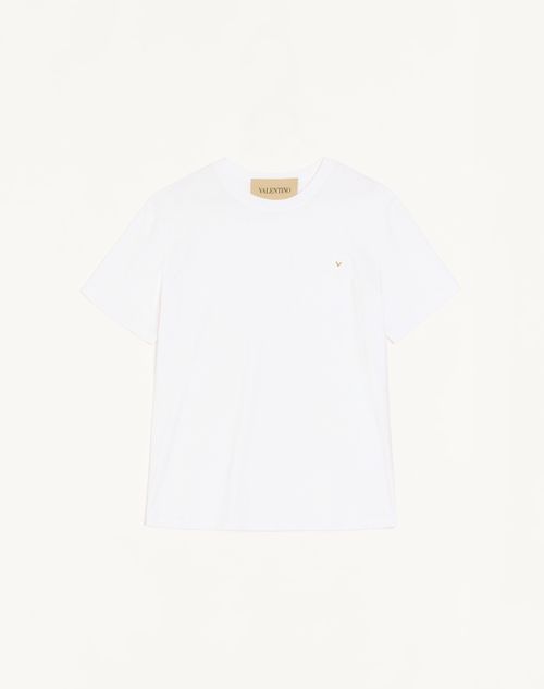 Valentino katoenen T-shirt met V-goud