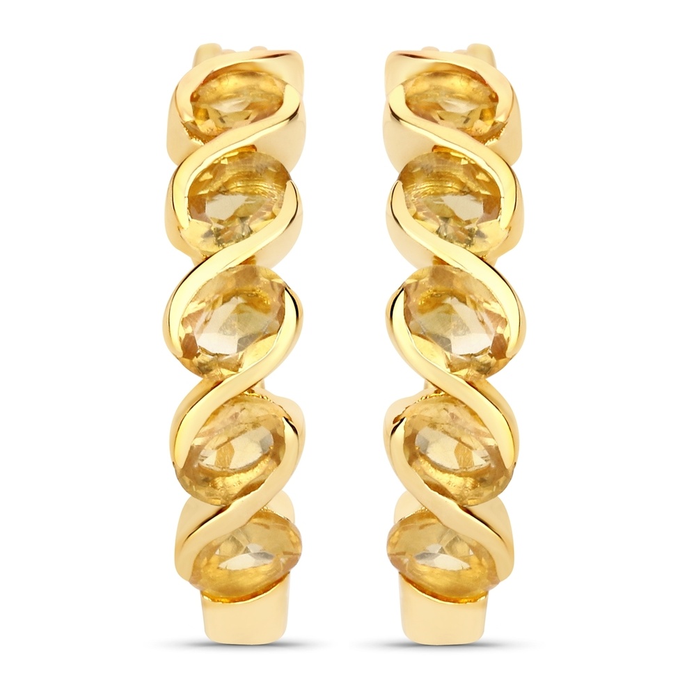 Rafaela Donata Boucles doreilles Argent sterling Citrine en Or jaune Bijoux