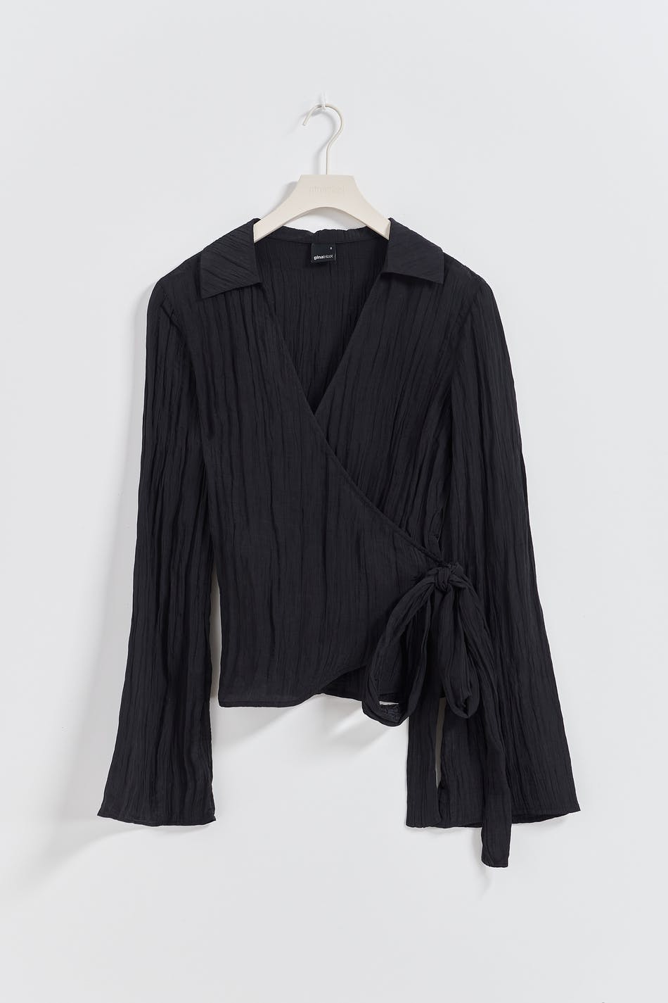 Crinkled wrap blouse