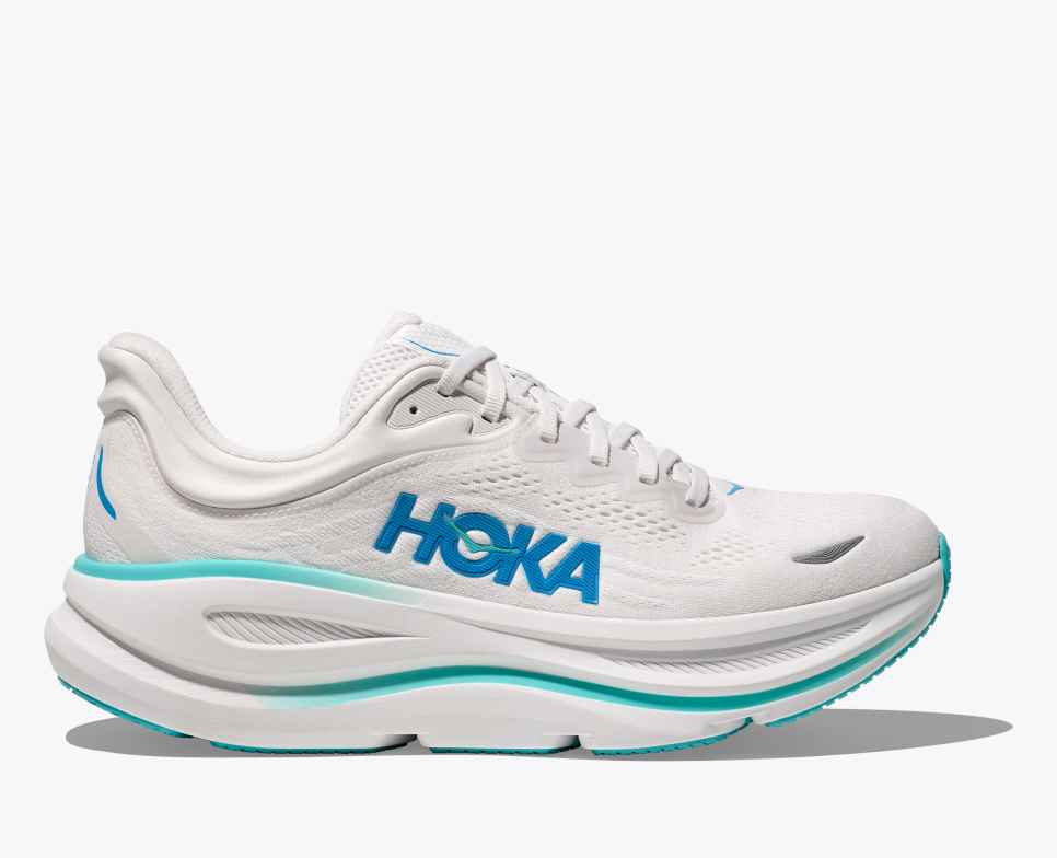 Bondi 9 White / Hoka Blue
