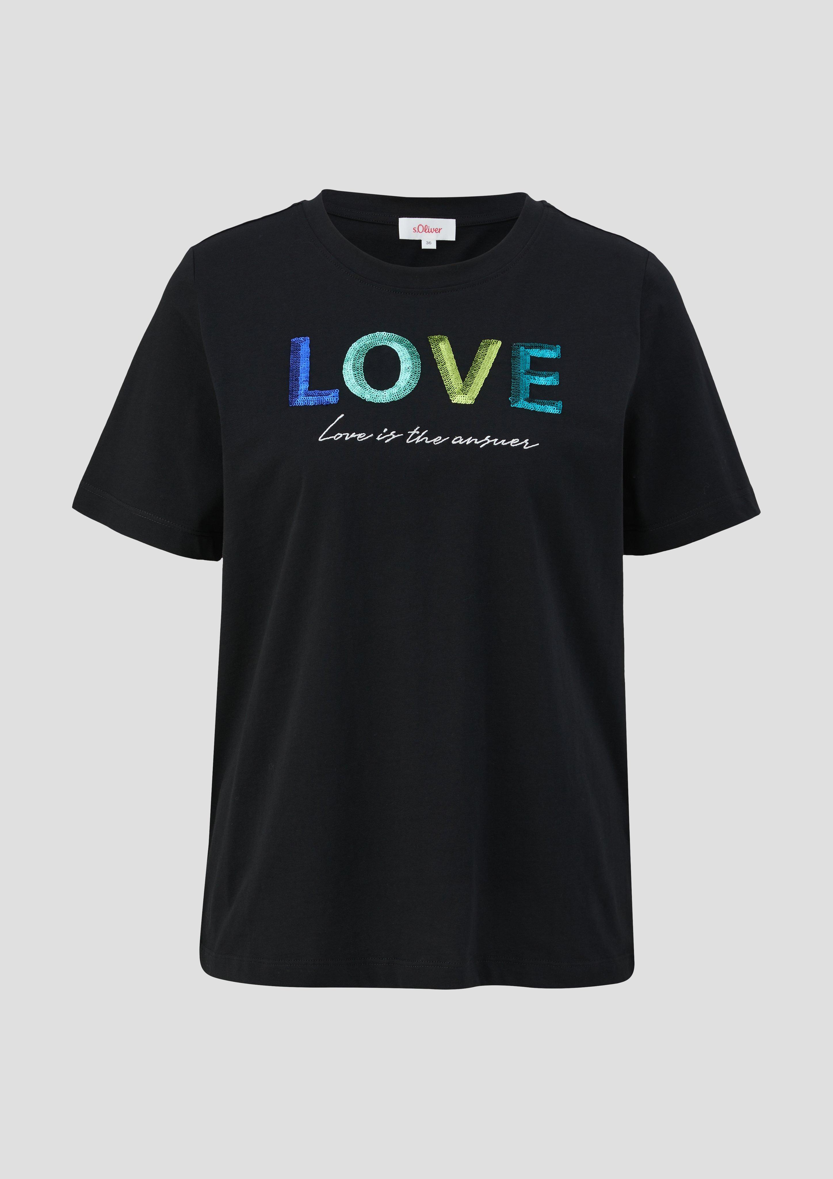 Baumwollshirt mit Pailletten-Stickerei  2145527-99D1