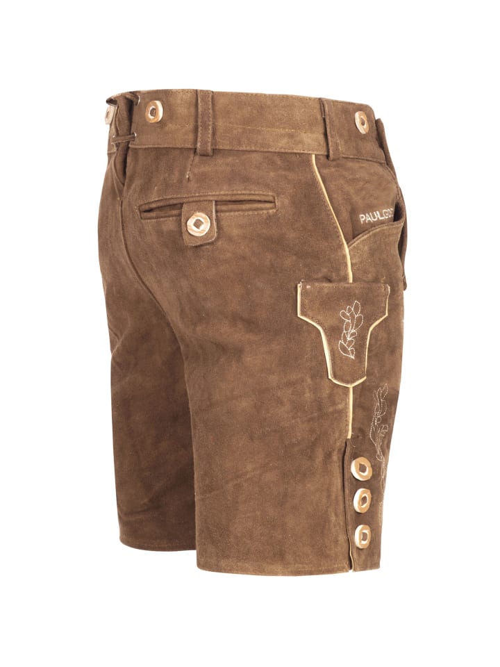 PAULGOS Lederhose Kurz Echtleder HK1 in Hellbraun günstig kaufen