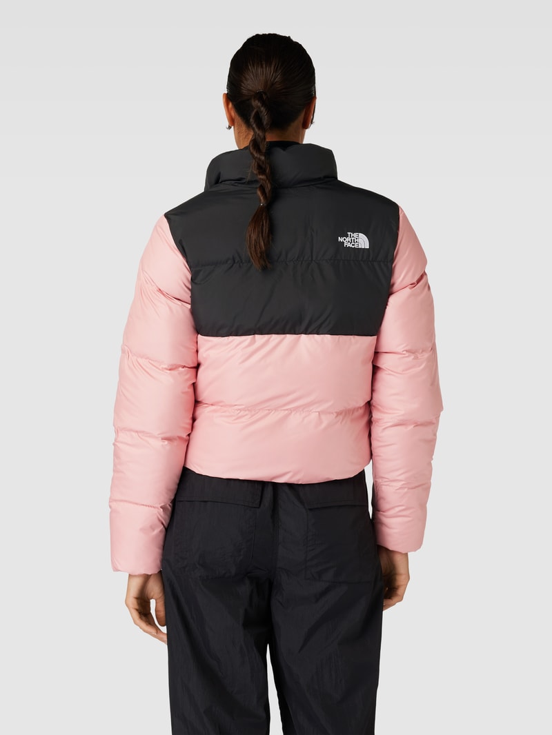 Cropped Steppjacke mit Stehkragen Modell 'Saikuru' in rosa