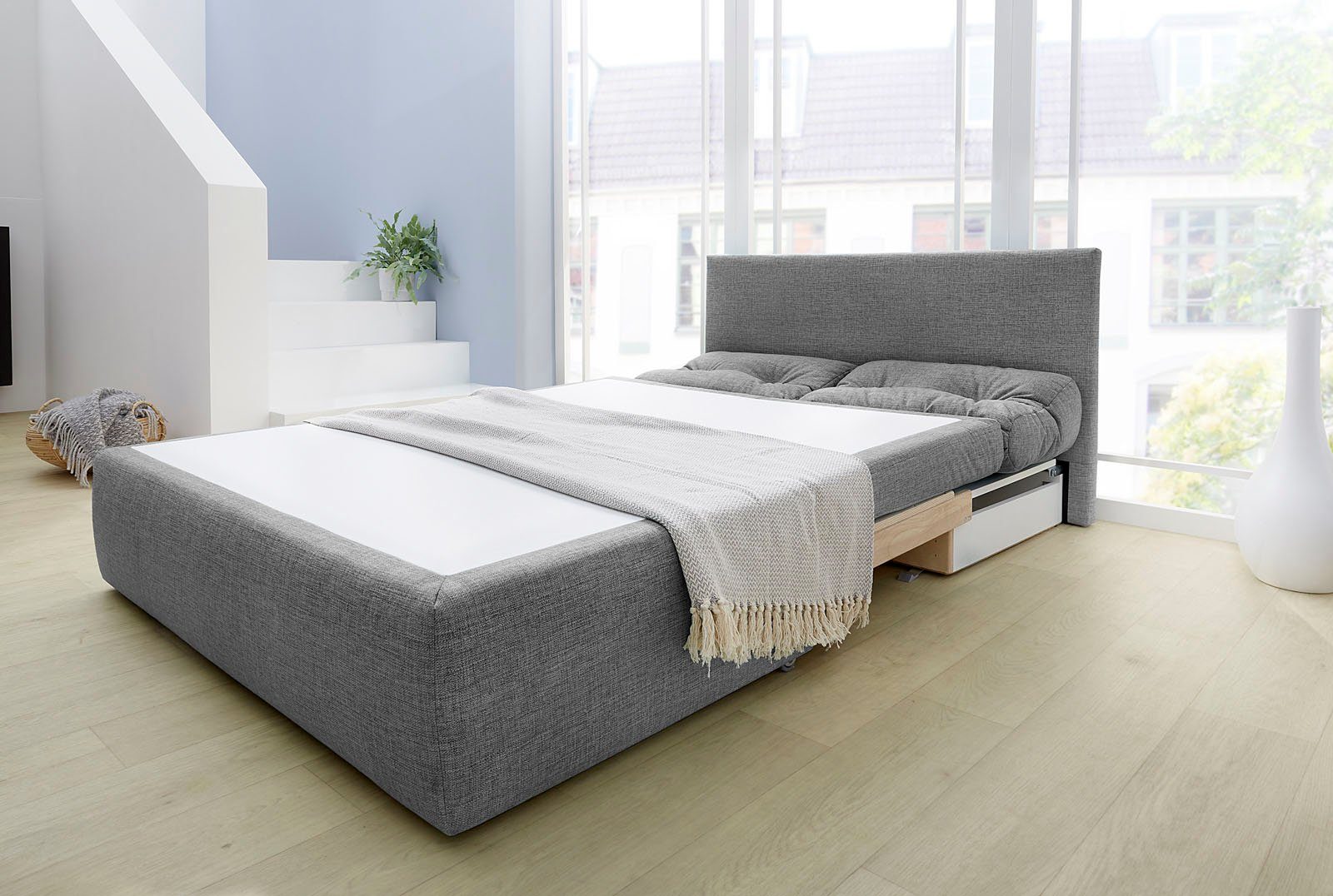 Jockenhöfer Gruppe Schlafsofa Torben, Platzsparendes Sofa mit Gästebettfunktion und Stauraum