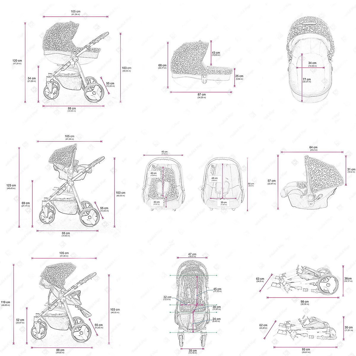 Simpligo | 3 in 1 Kombi Kinderwagen Kombikinderwagen