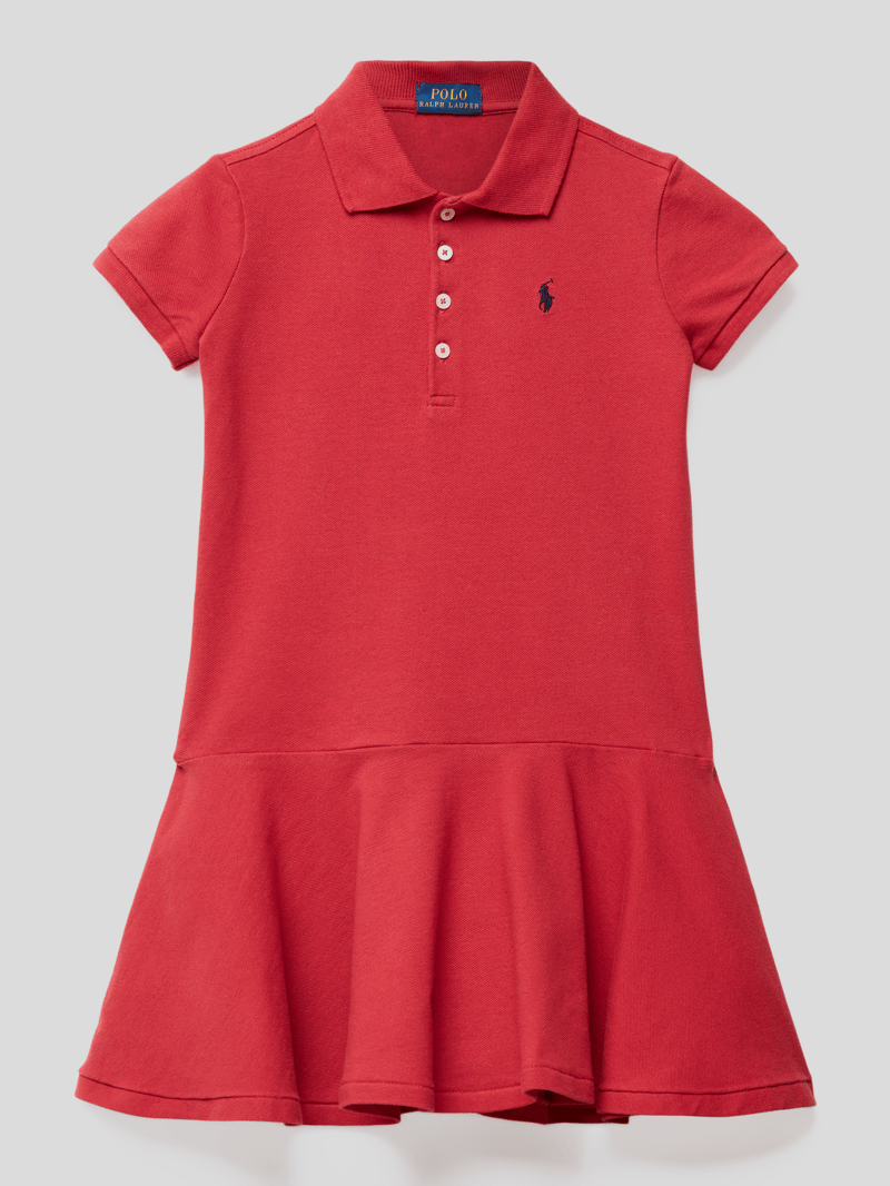 Kleid mit Polokragen Modell 'POLO DRES-DRESSES-KNIT' in rot