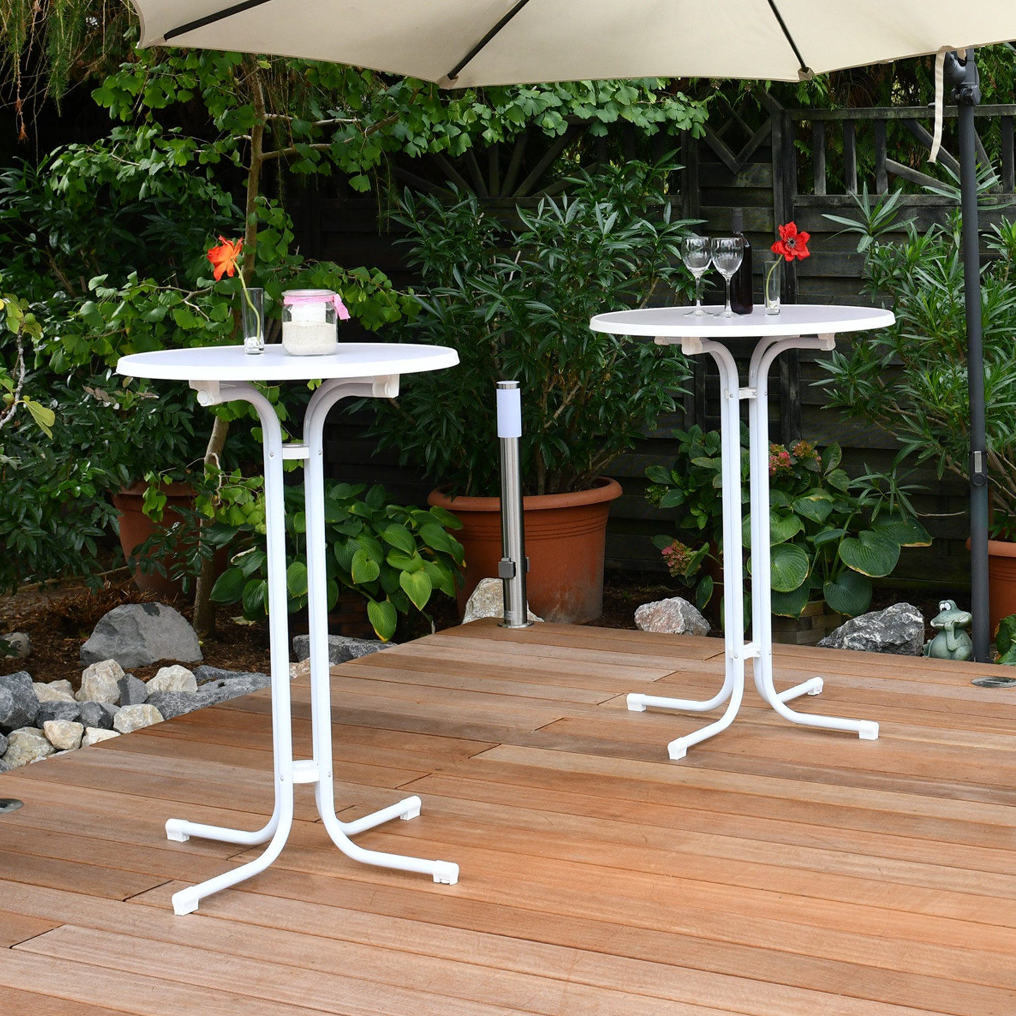 Beautissu Stehtisch Sylt, Bistrotisch Gastro klappbar Ø 70 cm