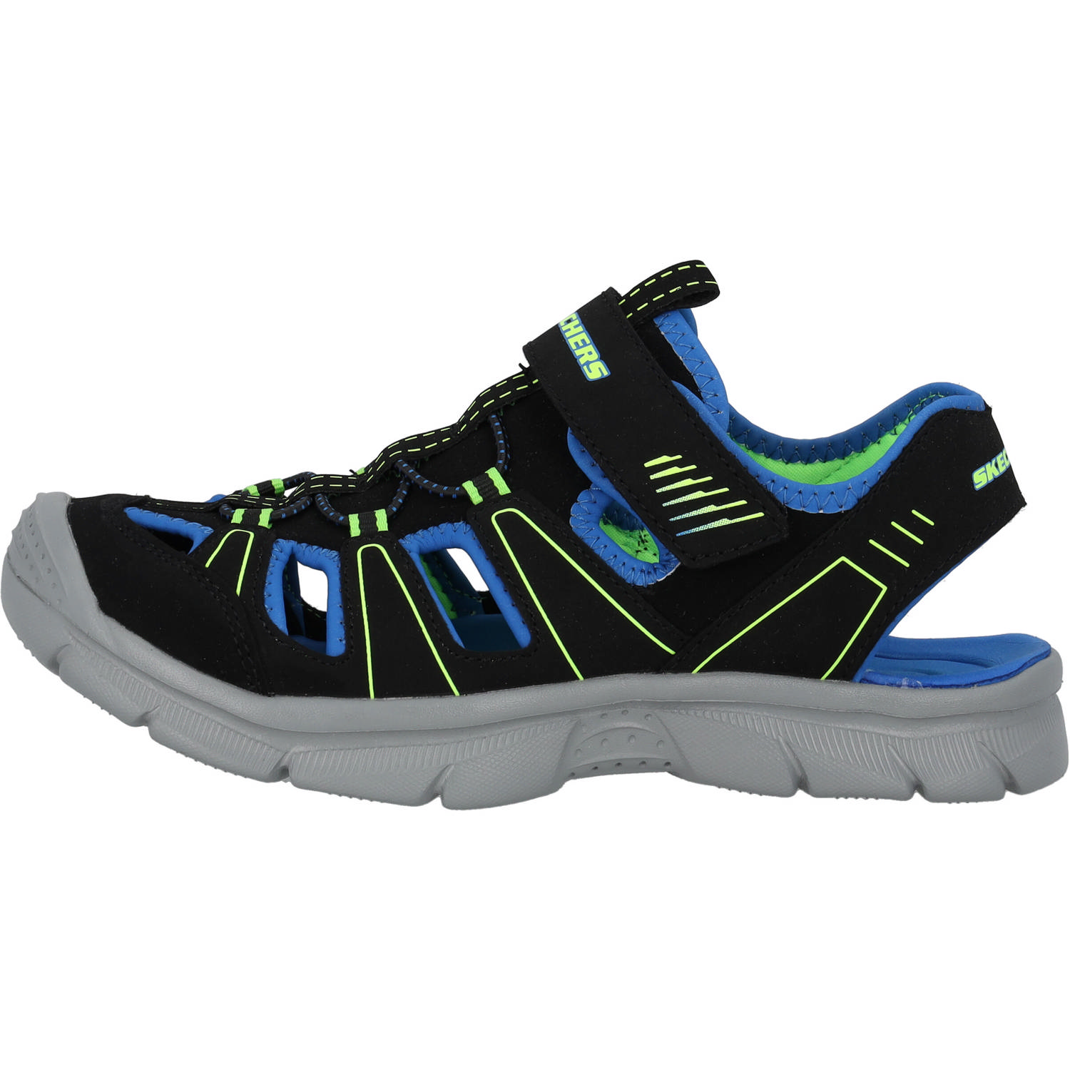 Skechers 406520L, Sandaletten, Kinder, black/blue & lime