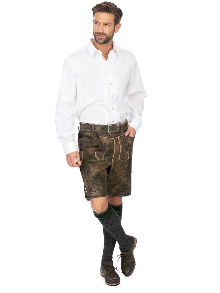 MarJo Lederhose ANASTASIO in grau günstig kaufen