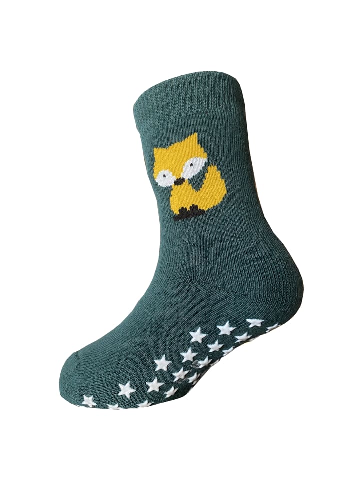 Yalion 3er-Set: Antirutschsocken Vollplüsch Fuchs in Grün  günstig kaufen