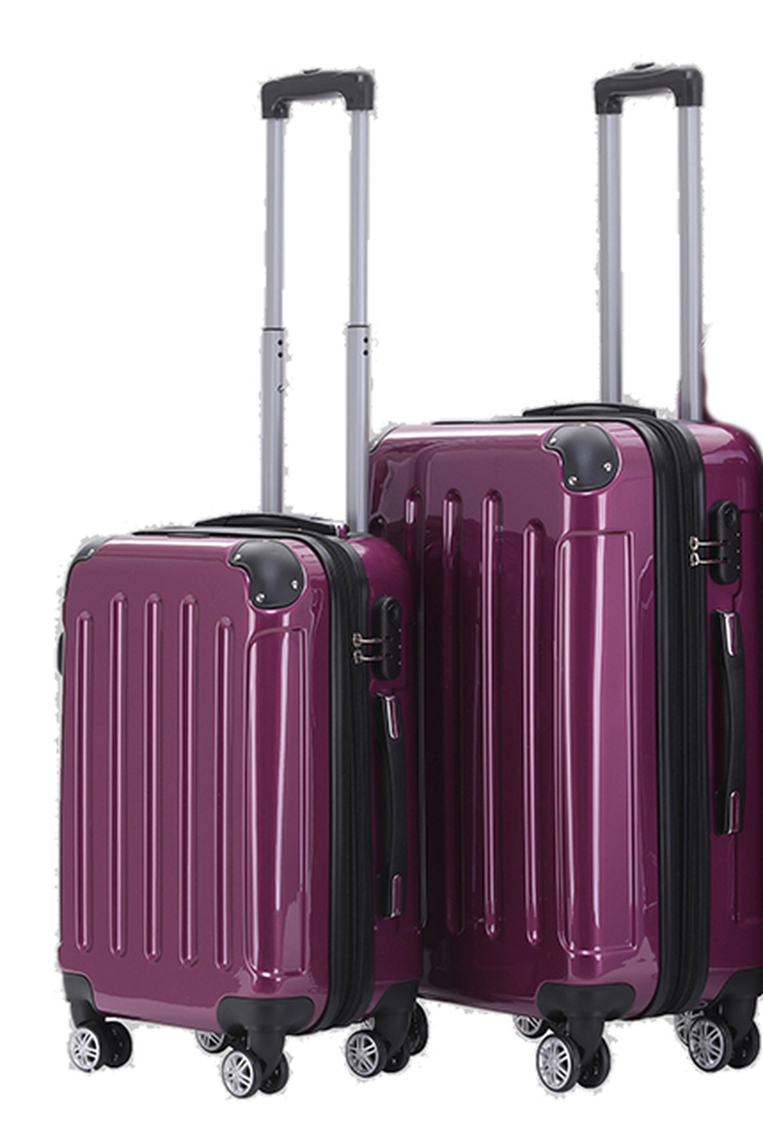 Beibye Trolleyset 2-teilig 65 + 55 cm, 4 Doppel-Rollen, Dehnfalte, div. Farben