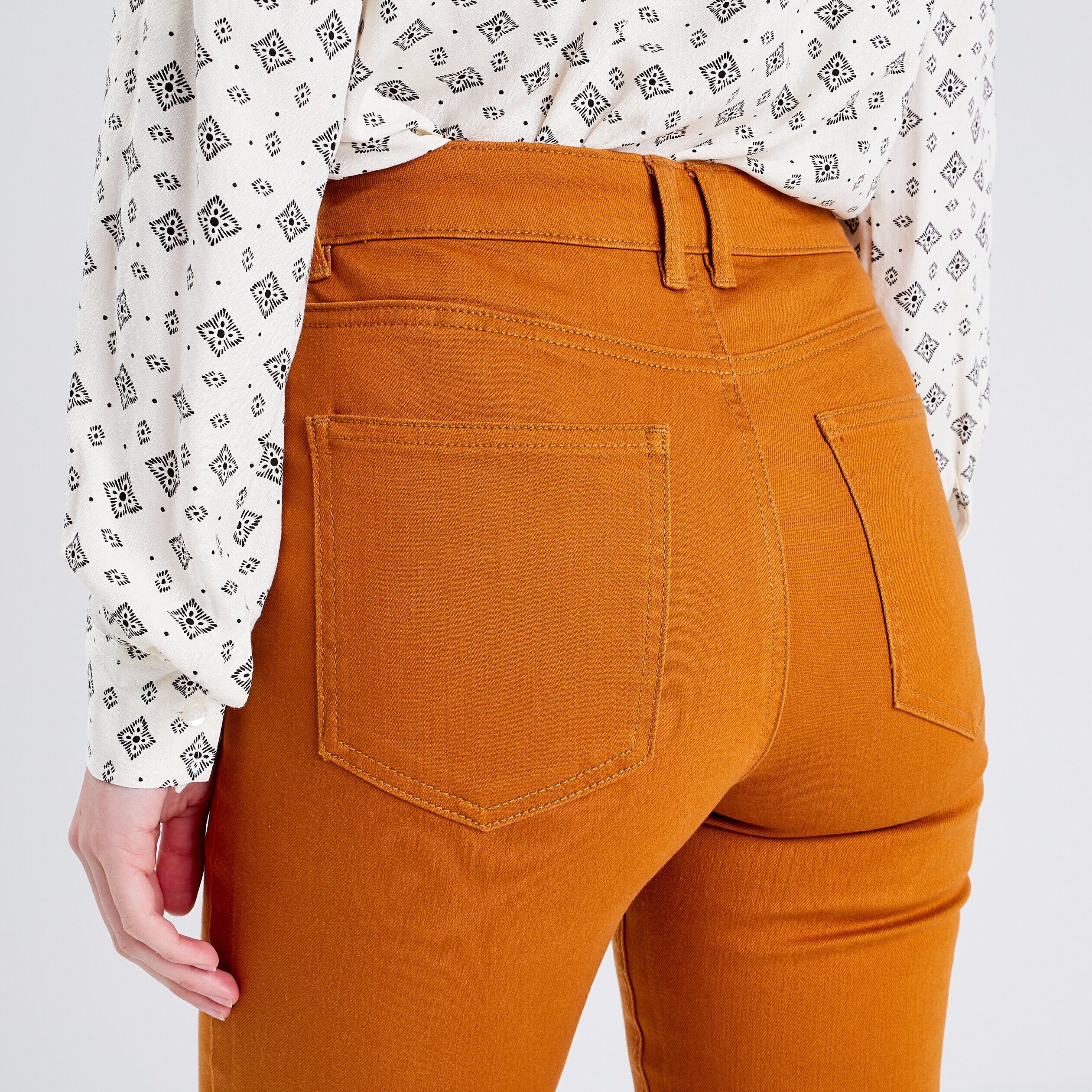 Jeans flare taille haute camel femme | Cache Cache
