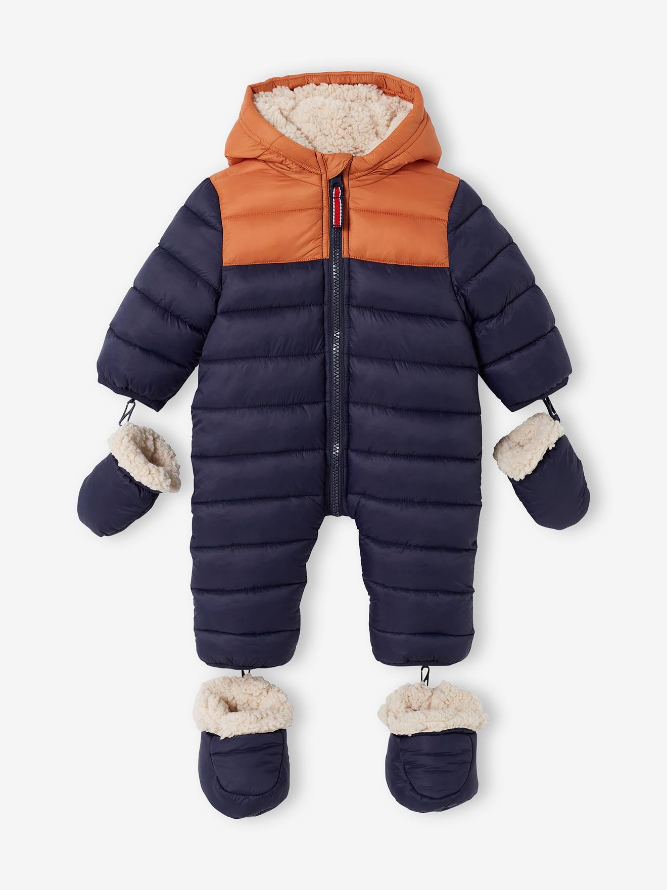 Combipilote colorblock bébé doublée et matelassée encre